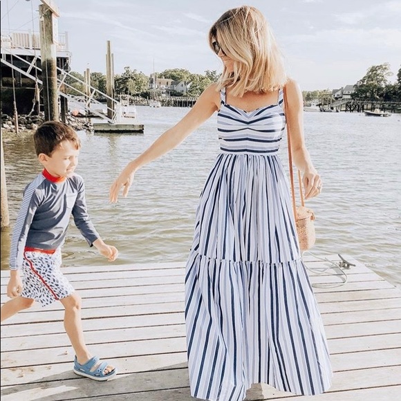 j crew tiered maxi dress